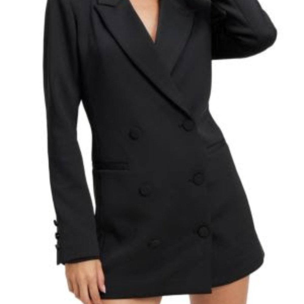 Good American Shiny Scuba Blazer